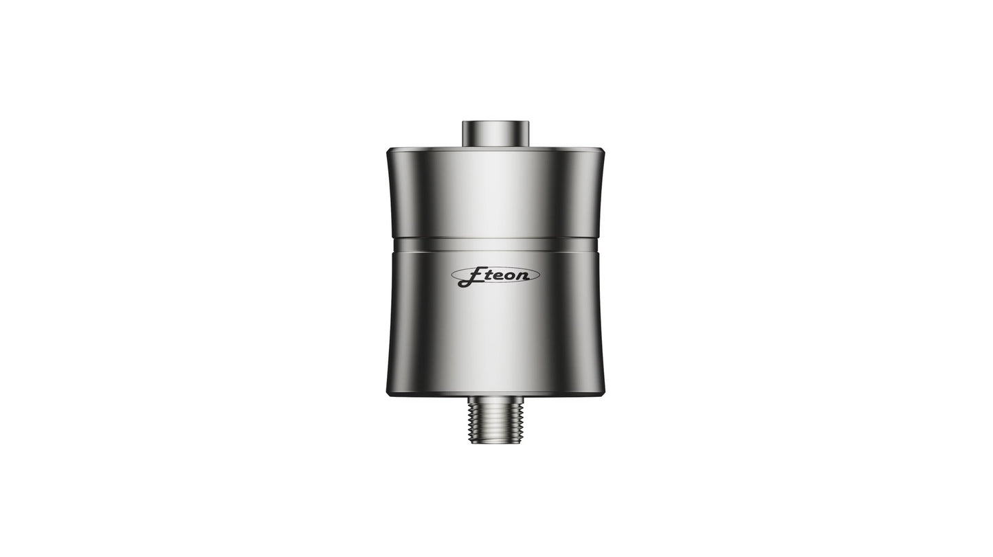 Anti-hair loss shower filter for chlorine removal and skin protection.